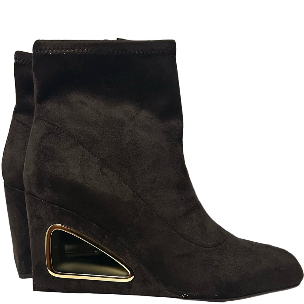 Katy Perry Woman’s Brown Hollow Wedge Booties Coffee Size 8 or 8.5 New